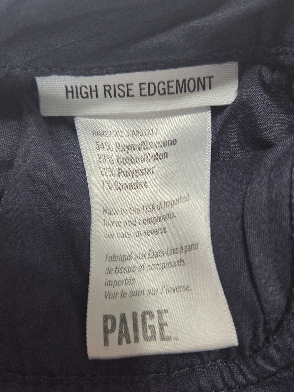 Paige High Rise Edgemont Moto Zip Skinny Jeans 26 Raw Hem USA - Picture 9 of 12